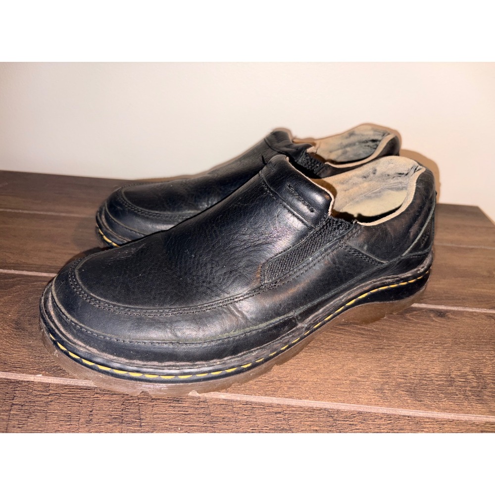 Dr. Martens 11198 Black Leather Slip On Loafers Mens 9 AirWair Shoes AW004